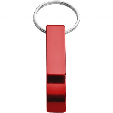 Logotrade liikelahja tuotekuva: Avainketju, jossa on Tao-alumiinipullon- ja tölkinavaaja, punainen