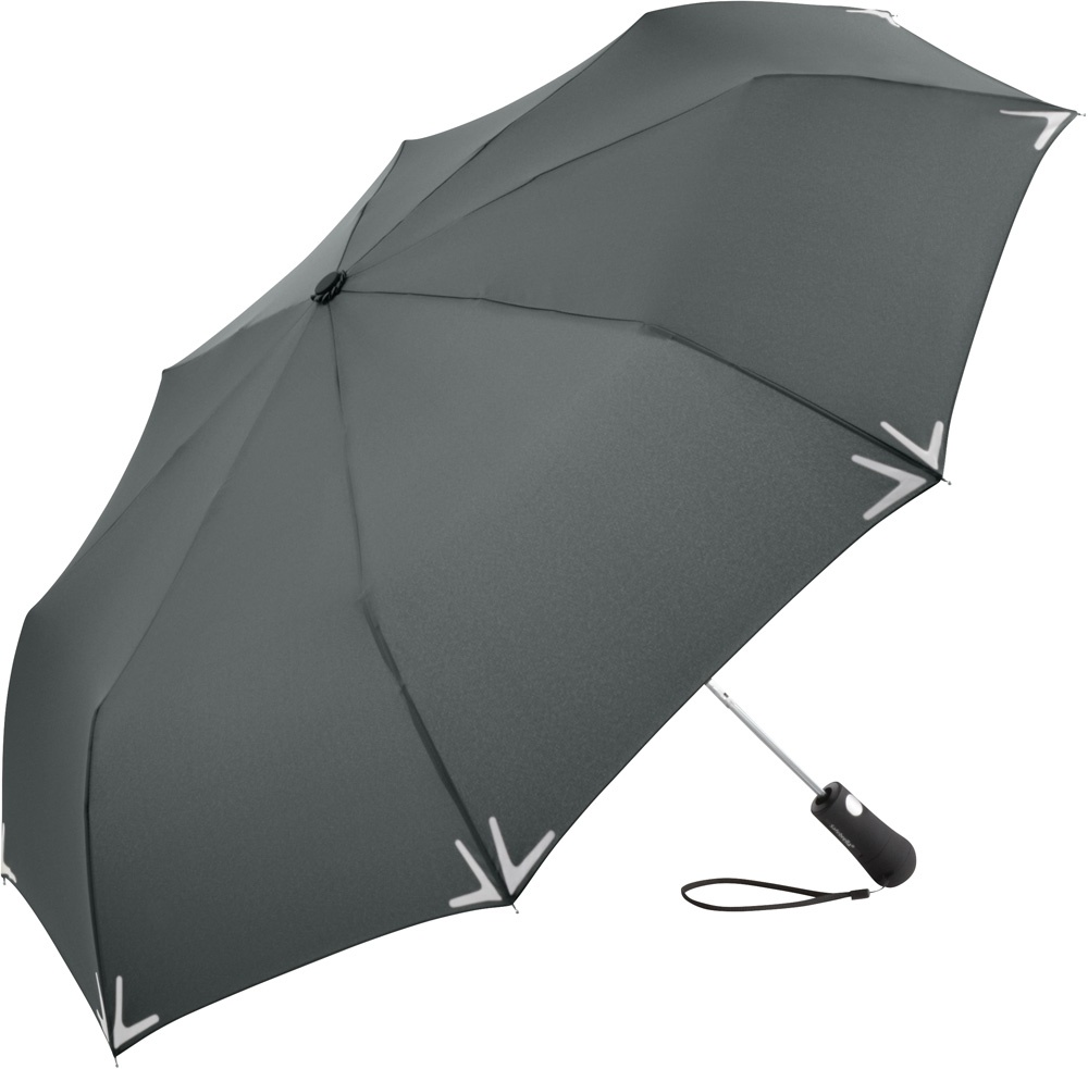 Logo trade mainoslahja kuva: Helkuräärisega AC Safebrella® LED minivihmavari 5571, hall