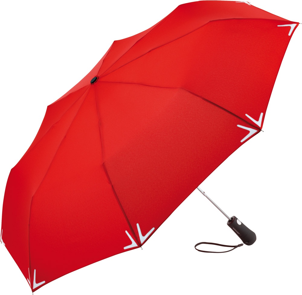Logotrade mainoslahjat ja liikelahjat tuotekuva: Helkuräärisega AC Safebrella® LED minivihmavari 5571, punane