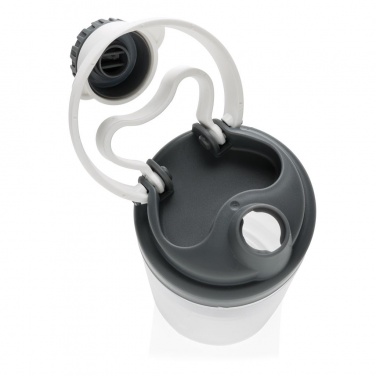 Logotrade mainostuote tuotekuva: Älykäs Bluetooth-juomapullo kuullokeilla, valkoinen