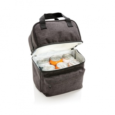 Logotrade liikelahja tuotekuva: Firmakingitus: Cooler bag with 2 insulated compartments, anthracite