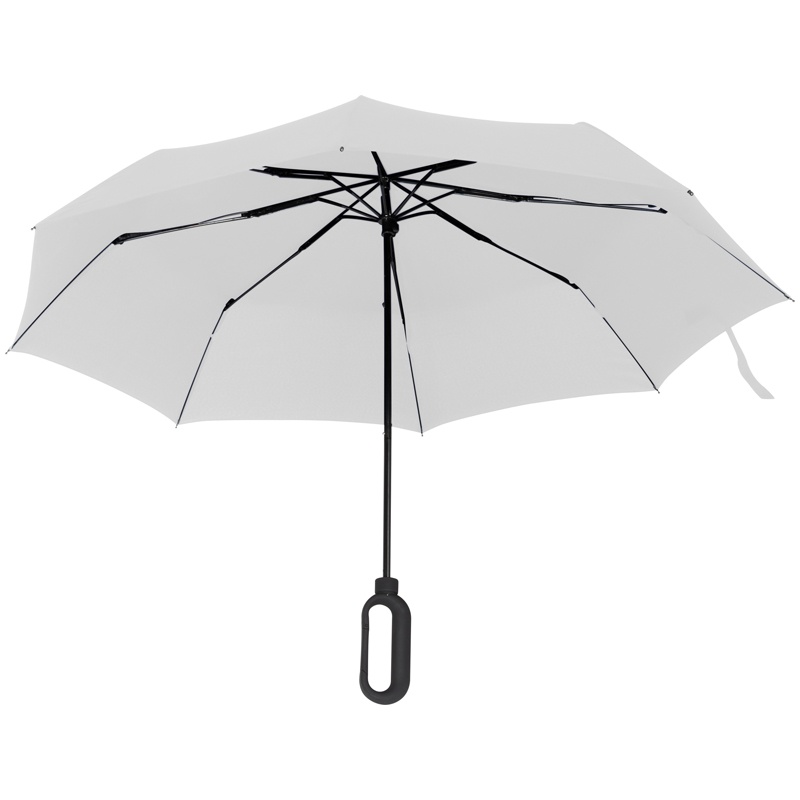 Logo trade mainoslahjat tuotekuva: Väike karabiiniga vihmavari, valge