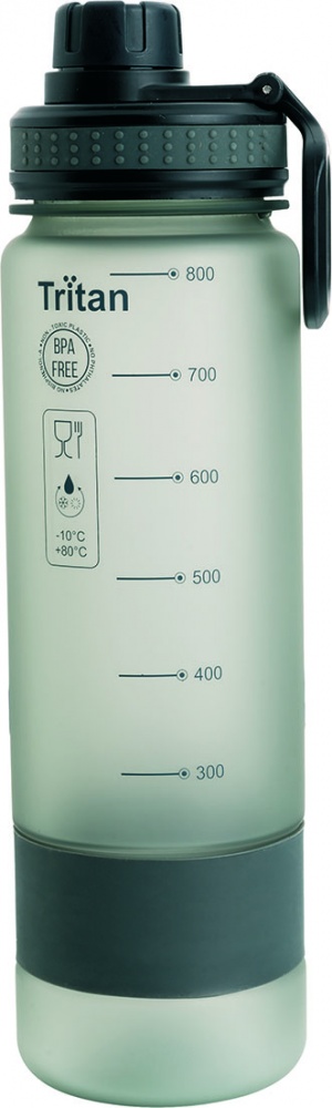 Logotrade liikelahjat mainoslahjat tuotekuva: Mõõteskaalaga joogipudel Kibo, 800 ml, hall