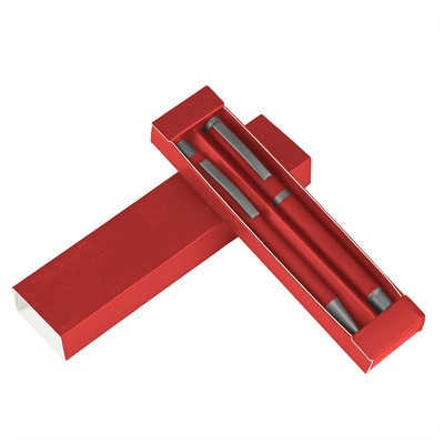 Logo trade liikelahjat tuotekuva: Komplekt: pastakas ja tindipliiats, punane