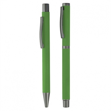 Logo trade liikelahja mainoslahja tuotekuva: Komplekt: pastakas ja tindipliiats, roheline