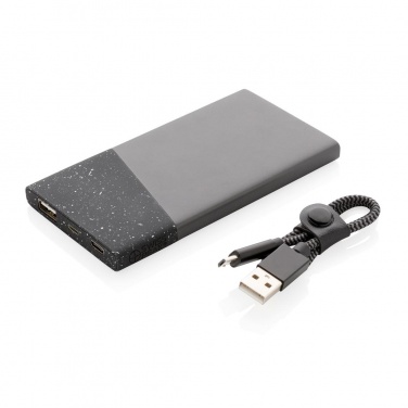 Logotrade mainostuote tuotekuva: Reklaamkingitus: Swiss Peak 5.000 mAh pocket powerbank, black