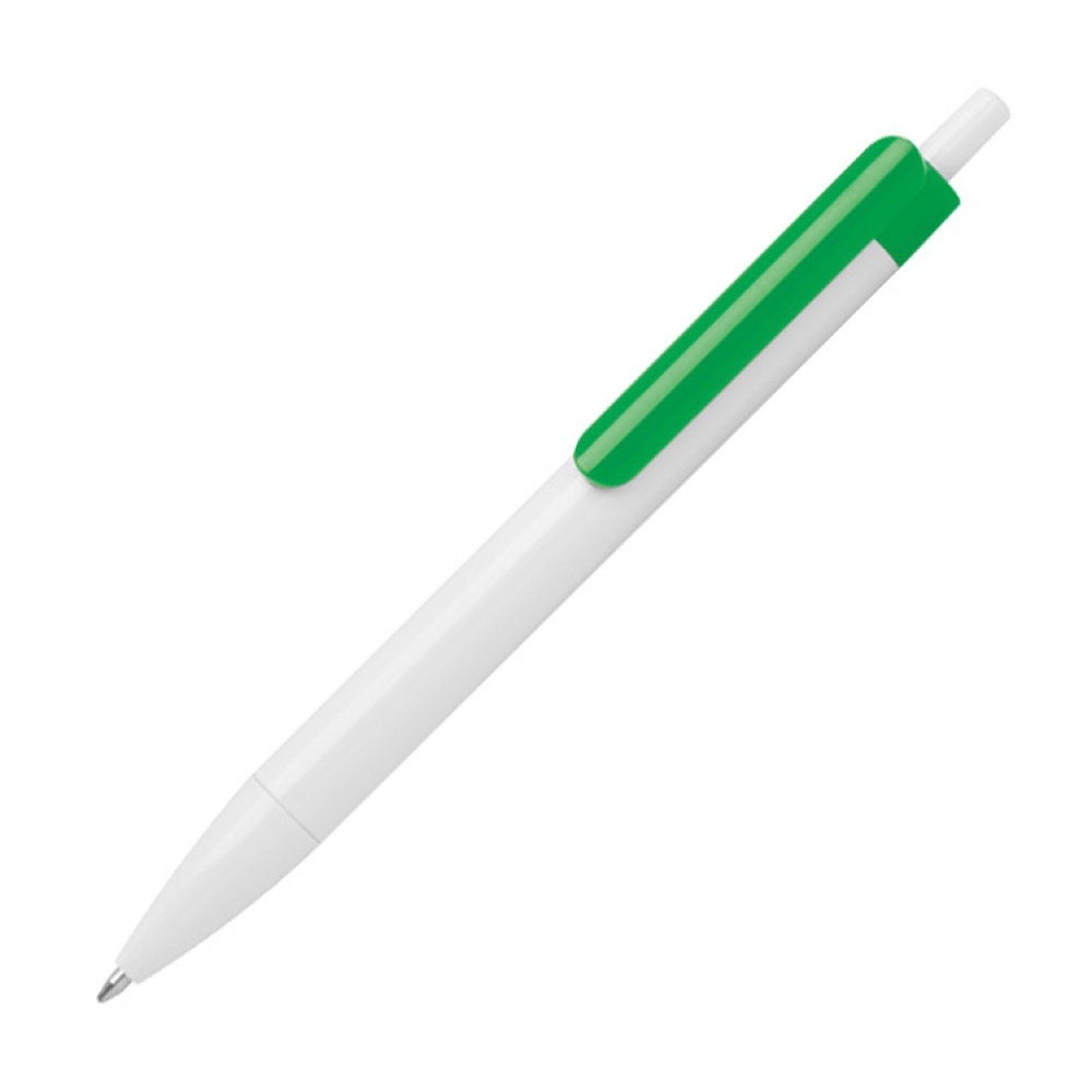 Logotrade mainoslahja tuotekuva: Värvilise klipiga pastapliiats, roheline