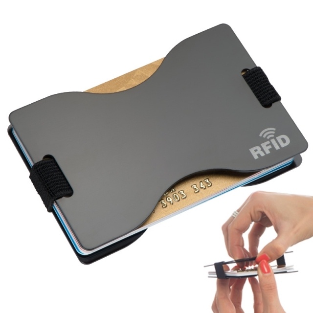 Logotrade mainoslahja tuotekuva: RFID-korttikotelo GLADSTONE väri musta
