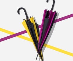 Logo trade liikelahjat mainoslahjat kuva: Keltainen ja musta sateenvarjo Saint Tropez