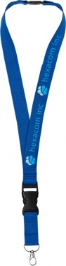 Logo trade mainostuote kuva: Yogi-kaulanauha turva- ja pikalukolla, sininen