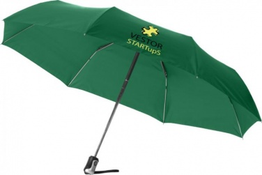 Logotrade liikelahjat mainoslahjat tuotekuva: 21.5" Alex 3-osainen automaattinen sateenvarjo, vihreä