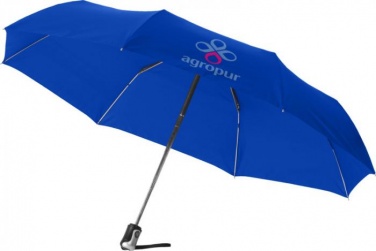 Logo trade mainoslahja ja liikelahja tuotekuva: 21.5" Alex 3-osainen automaattinen sateenvarjo, sininen