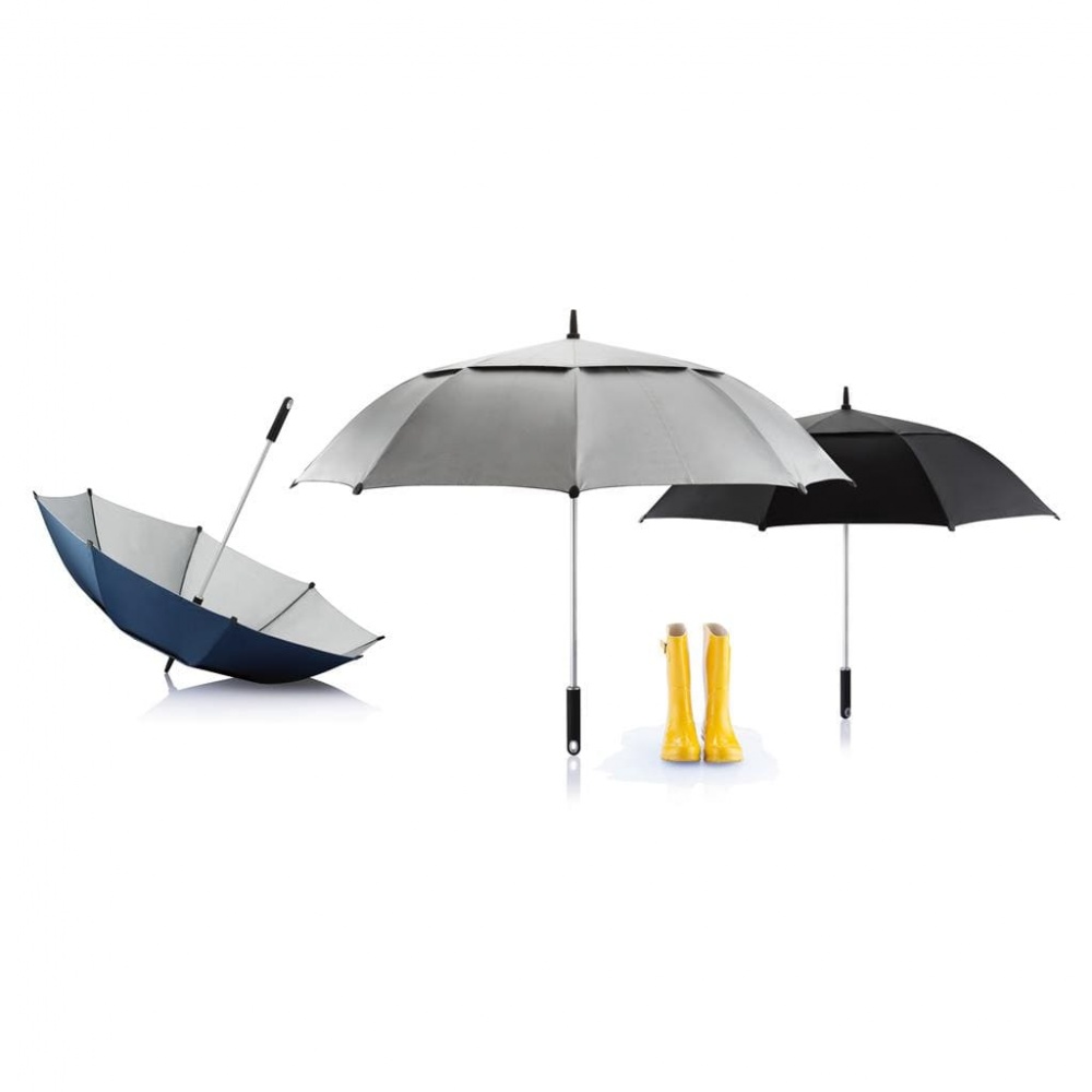 Logo trade liikelahjat mainoslahjat kuva: 1. Hurricane tuulenkestävä sateenvarjo, musta