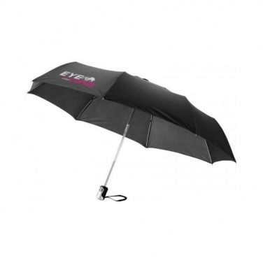 Logotrade mainoslahja tuotekuva: 21.5" Alex 3-osainen automaattinen sateenvarjo, musta