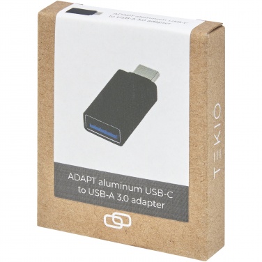 Logo trade mainoslahja ja liikelahja tuotekuva: ADAPT alumiininen USB-C-USB-A 3.0 -sovitin