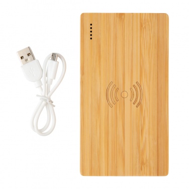 Logotrade liikelahjat mainoslahjat tuotekuva: Bamboo 4000 mAh:n langaton 5W varavirtalähde