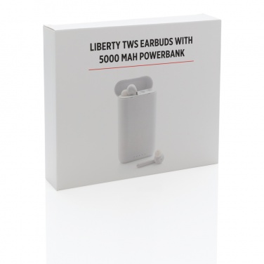 Logo trade mainostuotet tuotekuva: Liberty TWS nappikuulokkeet 5.000 mAh varavirtalähteellä