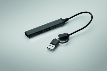 Logotrade mainoslahja tuotekuva: USB 4 portin keskitin 19 cm