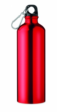 Logo trade mainoslahja kuva: Yksiseinäinen 750 ml alumiinipullo karabiinilla mukautettavalla painatuksella