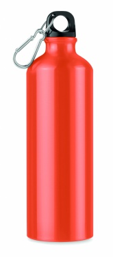 Logotrade mainoslahja ja liikelahja kuva: Yksiseinäinen 750 ml alumiinipullo karabiinilla mukautettavalla painatuksella