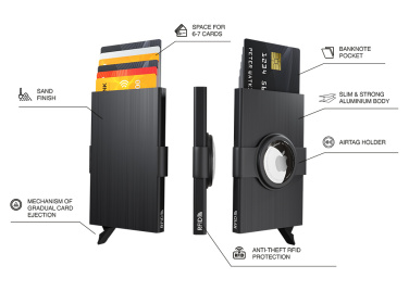 Logotrade liikelahja tuotekuva: RFID-luottokorttikotelo, jossa on pidike AirTagille 2163155