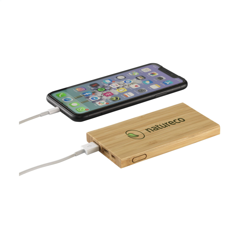 Logotrade mainoslahjat kuva: Bamboo 4000 Powerbank ulkoinen laturi