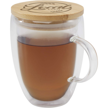 Logotrade mainoslahja ja liikelahja kuva: Leona 350 ml:n lasikuppi bambukannella