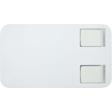 Logo trade mainostuote kuva: Alhena kierrätetystä muovista valmistettu kokoontaitettava puhelinteline metallisella pöytäjalustalla