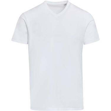 Logotrade mainostuote tuotekuva: Balfour lyhythihainen, OCS-sertifioitu V-aukkoinen unisex-t-paita 200 g/m²:n kankaasta