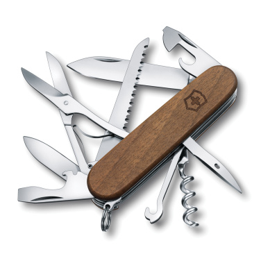 Logo trade mainoslahja ja liikelahja tuotekuva: VICTORINOX-taskuveitsi Huntsman Wood, 13 toimintoa