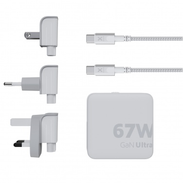 Logotrade reklaminės dovanos nuotrauka: Xtorm XVC2067 GaN Ultra 67W kelioninis įkroviklis su 100W USB-C PD laidu