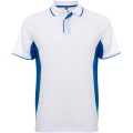 Montmelo unisex sportinis polo trumpomis rankovėmis, Balta / Karališkoji mėlyna