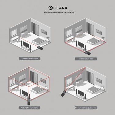 : Gear X RCS perdirbto aliuminio 30 metrų lazerinis matas