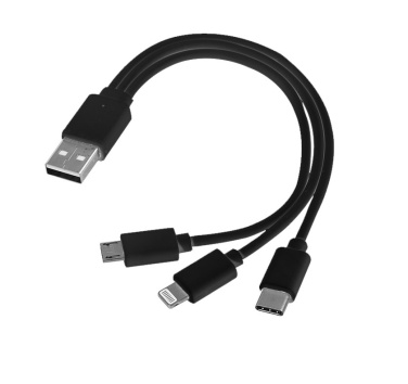 Logotrade verslo dovanos nuotrauka: 3 viename c tipo USB kabelis + mikro USB + žaibas