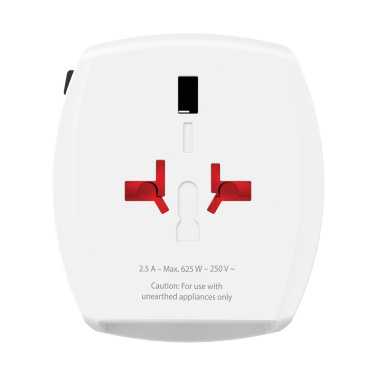 Logotrade firminės dovanos nuotrauka: SKROSS World Travel Adapter MUV 2 polių su USB A ir C