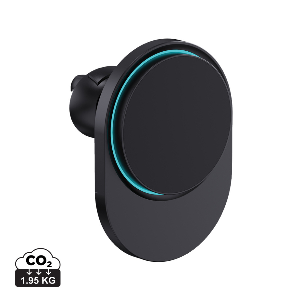 Logotrade reklaminiai produktai nuotrauka: „PowerCruze RCS“ plastikinis 15 W magnetinis automobilio laikiklis su įkrovimu