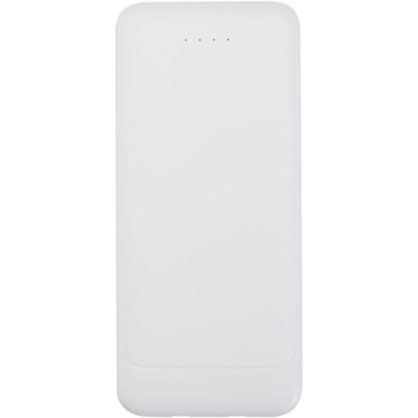 Logotrade dovana nuotrauka: „Adhil“ 10 000 mAh 10 W perdirbto plastiko išorinė baterija su 2 integruotais laidais