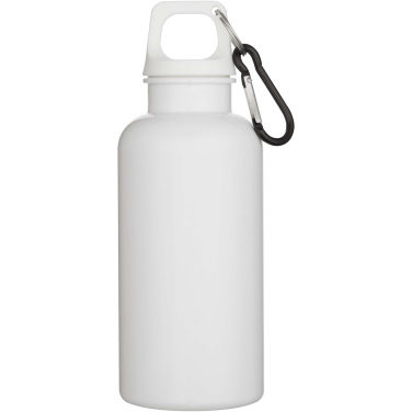 Logotrade reklaminės dovanos nuotrauka: Oregon 400 ml vienspalvis RCS perdirbto plastiko vandens butelis su karabinu