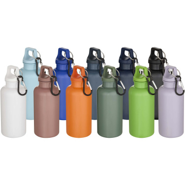 Logotrade verslo dovanos nuotrauka: Oregon 400 ml vienspalvis RCS perdirbto plastiko vandens butelis su karabinu
