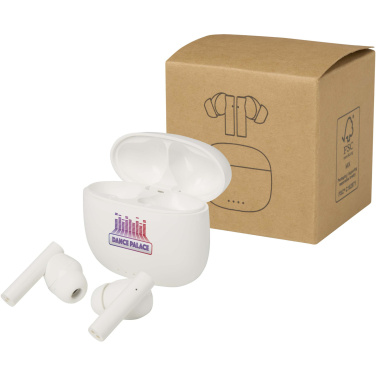 Logotrade verslo dovanos nuotrauka: „Alterf“ perdirbto plastiko „True Wireless Bluetooth®“ ausinės su silikoniniais ausų antgaliais