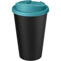 Americano® Eco 350 ml otrreizēji pārstrādāta bļodiņa ar necaurlaidīgu vāku, Aqua blue / Solid black