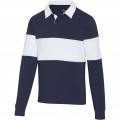 Clyde unisex organiskais regbija polo sporta krekls, Navy / Balts