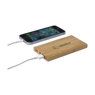 Logotrade biznesa dāvanas foto: Bamboo 4000 Powerbank ārējais lādētājs