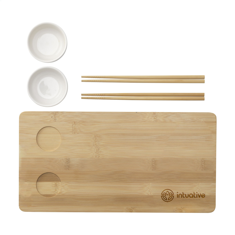 Logotrade korporatīvās dāvanas foto: Temaki Bamboo Sushi Tray dāvanu komplekts