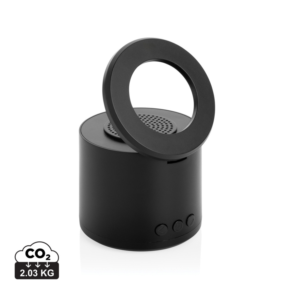 Logotrade Ideja dāvanas foto: Magpulse RCS pārstrādātas plastmasas 3W skaļrunis ar magnētisku turētāju