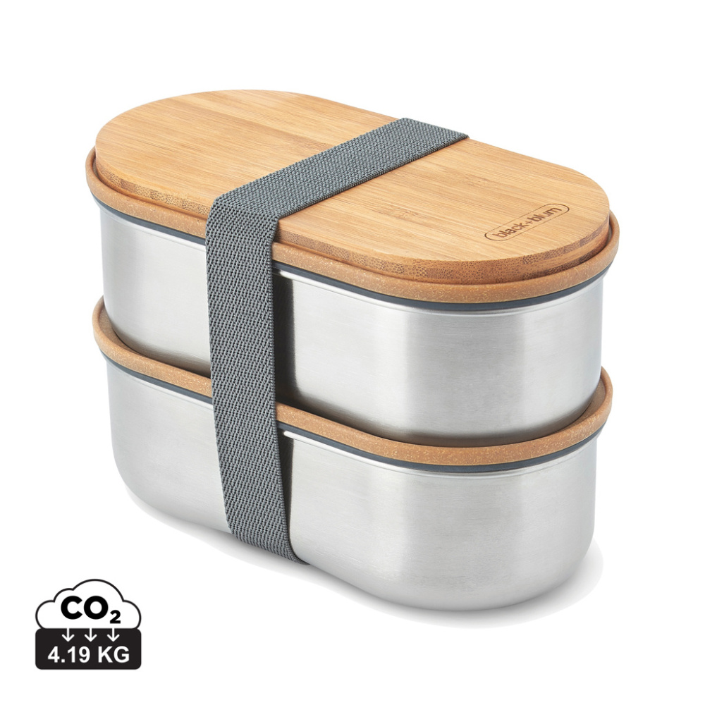 Logotrade Ideja dāvanas foto: Black+Blum nerūsējošā tērauda dubultā Bento kaste