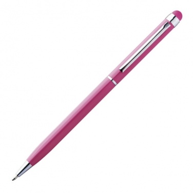 Логотрейд pекламные cувениры картинка: Ручка шариковая с сенсорным стилусом 'New Orleans' цвет розовый