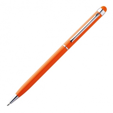 Логотрейд pекламные подарки картинка: Ручка шариковая с сенсорным стилусом "Новый Орлеан" цвет оранжевый