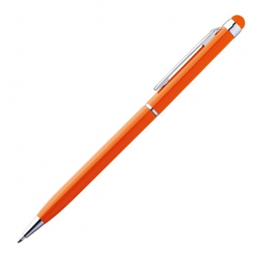 Логотрейд pекламные подарки картинка: Ручка шариковая с сенсорным стилусом "Новый Орлеан" цвет оранжевый