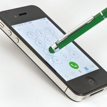 Лого трейд бизнес-подарки фото: Ручка шариковая с сенсорным стилусом "Новый Орлеан" цвет зеленый